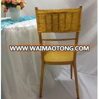 Hot Sale Luxury Sequin Chair Band Gold Chair Sashes